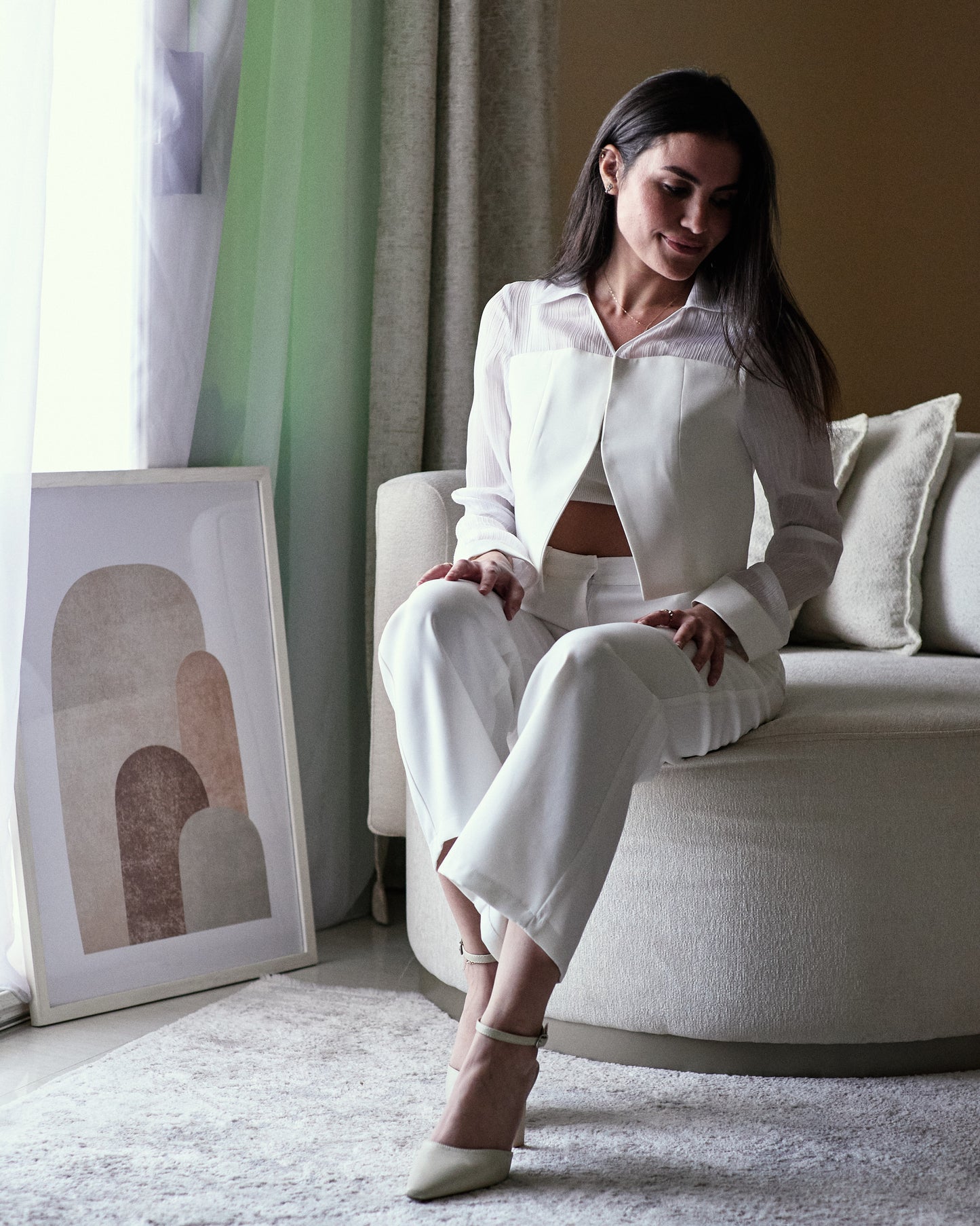 Blazed Elegance Chemise White